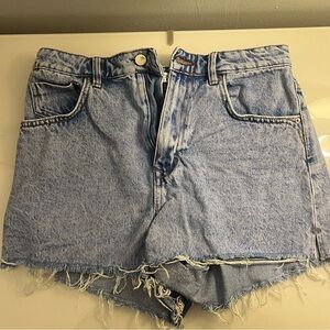 Zara high waisted light wash shorts